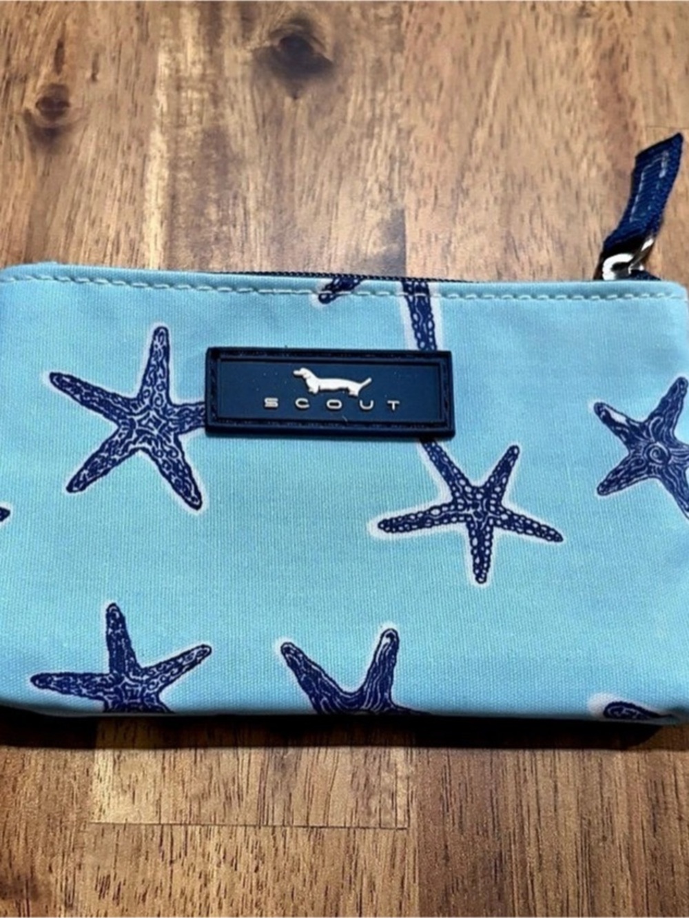 SCOUT Blue with Starfish Print ID Case / Coin Purse with Key Ring